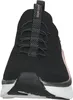 Front view of a black Skechers sneaker with pink accents. Náhled obrázku produktu