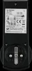 The back of a black electrical plug adapter with a label showing product information and certifications. Produktbild-Vorschau