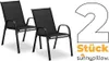 2er Set Stapelstühle schwarz – Hochlehner Gartenstühle mit Produktbild-Vorschau 4