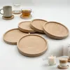 5er-Set Holzuntersetzer aus Buchenholz, 11 cm, unbehandelt, Produktbild-Vorschau 1