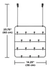 A diagram of an over-the-door coat rack with dimensions indicated. Produktbild-Vorschau