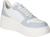 A single white and light blue platform sneaker is shown from a side angle against a white background. Produktbild-Vorschau