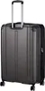 The back of a dark gray rolling suitcase. Produktbild-Vorschau