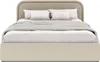FEDVE Polsterbett JUKO aus Bouclé-Stoff 180x200 cm, Beige Produktbild-Vorschau 1
