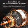 Close-up of a powerful motor with glowing orange energy rings, against a dark background. Produktbild-Vorschau
