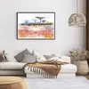 Gerahmtes Poster - Schwarzer Rahmen - Aquarell Savanne Produktbild-Vorschau 7