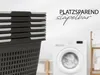 A stack of laundry baskets in front of a washing machine. Produktbild-Vorschau