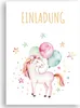 Friendly Fox Aquarell Einhorn Einladung, 12x Produktbild-Vorschau 1