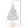 A white artificial Christmas tree with dimensions indicated by orange lines and text. Anteprima dell’immagine prodotto