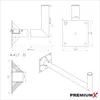 PremiumX 80cm Wandhalter Stahl Ø 60mm SAT Wand Halterung Produktbild-Vorschau 3