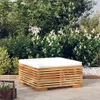 vidaXL Gartenhocker mit Creme Kissen Massivholz Teak -  Produktbild-Vorschau 2