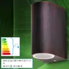 A wall light with an energy efficiency label and product specifications. Produktbild-Vorschau
