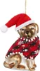 Christbaumschmuck Glas Hund im Weihnachtskostüm 9cm braun / Produktbild-Vorschau 2