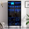 Merax Vitrine mit LED Beleuchtung, Glasschrank mit Produktbild-Vorschau 4
