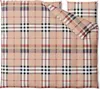 A close-up view of a beige plaid duvet cover and pillowcase set. Náhľad obrázku produktu