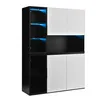 Merax Hochschrank mit LED-Leuchten, Vitrine mit Produktbild-Vorschau 9