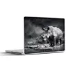 MuchoWow® Laptop Aufkleber Sticker Cover Rhinozeros - Natur Produktbild-Vorschau 1