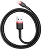 A black and red USB charging cable is coiled on a white background. Náhľad obrázku produktu