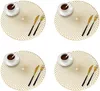 Platzdeckchen 4er Set, Gold Tischuntersetzer Rund Platzset Produktbild-Vorschau 1