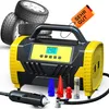 A car tire inflator with accessories and a tag. Produktbild-Vorschau
