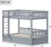 A diagram of a gray bunk bed with dimensions indicated by numbers and lines. Náhled obrázku produktu