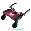 A black and red buggy board with two wheels and handles. Produktbild-Vorschau