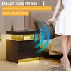 LVSOMT Moderner schwarzer LED Nachttisch mit integrierter Produktbild-Vorschau 7