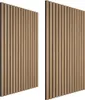 Two panels of wooden acoustic wall panels are shown side-by-side against a white background. Náhled obrázku produktu