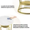 Set di 2 tavolini da caffè rotondi, oro e bianco Anteprima dell’immagine prodotto 3