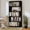 Bücherregal/Raumteiler Schwarz 80x25x163,5 cm Massivholz Produktbild-Vorschau 6