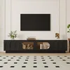 Merax TV Lowboard mit Bogentüren und Glastüren, TV Schrank Produktbild-Vorschau 2