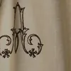 Tenda in pizzo di cotone ricamato con lettere beige 110x250 Anteprima dell’immagine prodotto 3