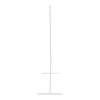 A white metal stand with a rectangular frame and a base, designed for decorations. Voir les images du produit
