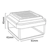 A line drawing of a solar lamp with dimensions indicated. Voir les images du produit