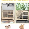 PawHut Cage à lapin clapier sur roulettes petit enclos Voir les images du produit 8