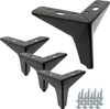 Set von 4 Möbelbeinen „Stern“ in Mattschwarz, Höhe 10 cm, Produktbild-Vorschau 1