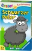 The image shows the front of a board game box for 'Schwarzer Peter' featuring a cartoon sheep. Produktbild-Vorschau