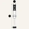 A silver and black immersion blender with measurement labels. Produktbild-Vorschau