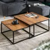 cagü: Design 2er Set Couchtische [MAILAND] Sheesham mit Produktbild-Vorschau 1
