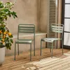 sweeek - 2er-Set Gartenstühle aus Stahl  - Grün Produktbild-Vorschau 2