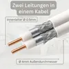 PremiumX 20m Sat Koaxial Kabel 90dB Twin Mini 2 x 4mm Weiß Produktbild-Vorschau 3