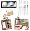 Draagbare Aquarelset met Schetsboek en Penselen Productafbeelding-voorbeeld 1