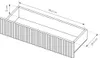 A technical drawing of a drawer with dimensions indicated. Produktbild-Vorschau