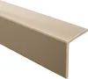 A close-up, studio shot of a beige L-shaped corner profile, likely made of PVC, against a white background. Náhled obrázku produktu