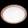 A ceiling light fixture with a wooden frame and a white diffuser. Produktbild-Vorschau