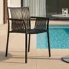 Gartenstuhl OLEA im 4er Set, Schwarz - schlanker Produktbild-Vorschau 1