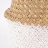 Korb aus Seegras mit Farbabsatz natur weiß 20x21,5cm Produktbild-Vorschau 3