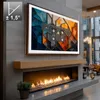 A modern living room with a TV mounted above a fireplace. Anteprima dell’immagine prodotto