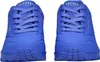A pair of blue Skechers sneakers are shown from the front against a white background. Produktbild-Vorschau