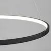 A close-up view of a black circular pendant light with an integrated LED light strip. Anteprima dell’immagine prodotto